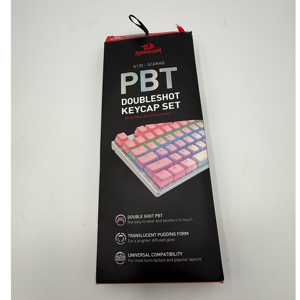 Redragon A130 Scarab Pudding Keycaps - Pink - PBT Double-Shot 104 Keys‎